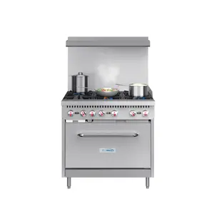 36 in. 6 Burner Commercial Natural Gas Range in Stainless-Steel (KM-CR36-NG)