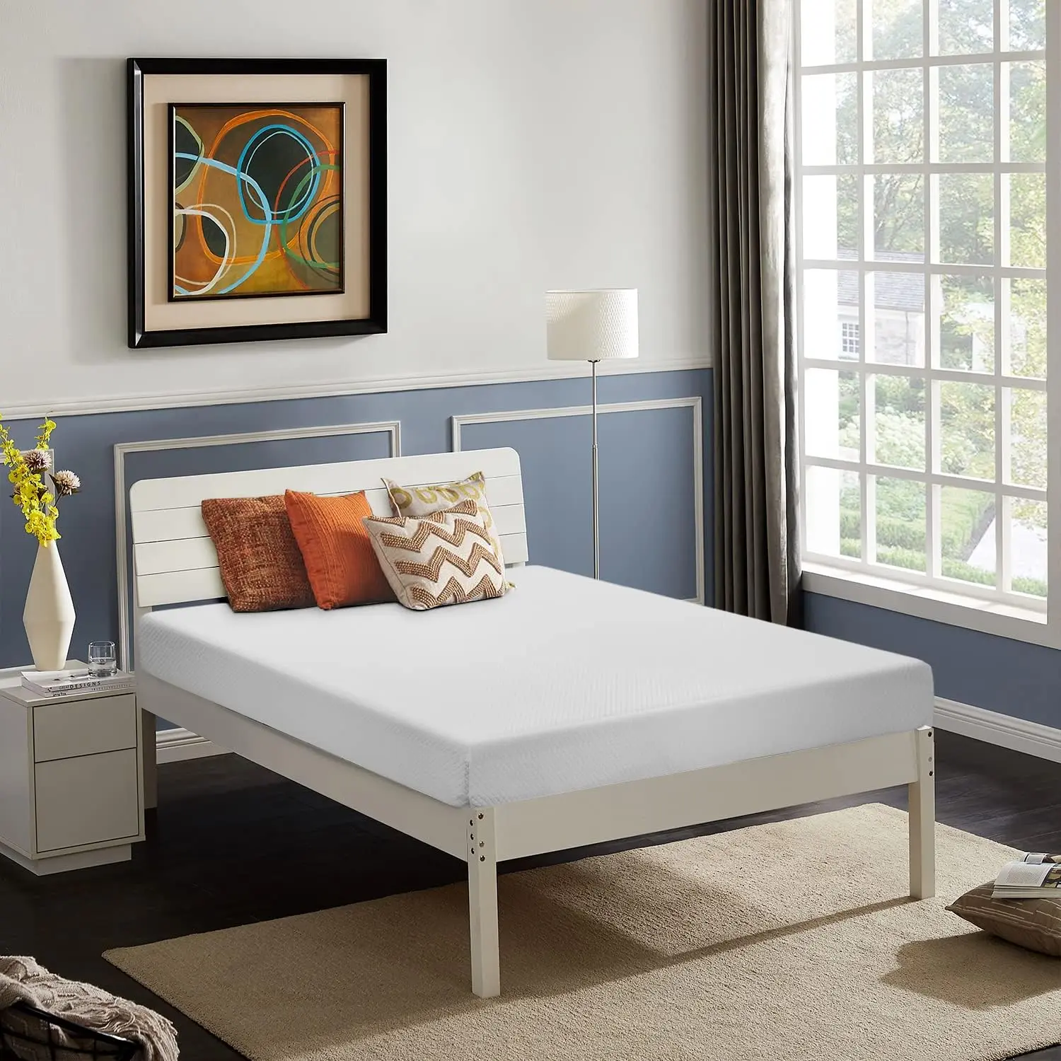 5-In Medium Firm Gel Foam Mattress, CertiPUR-US Certified, Contoured Dual-Layered Design, Vented Breathable Fabric, Washable Removable Cover, Bed in a Box, White Sleep Support