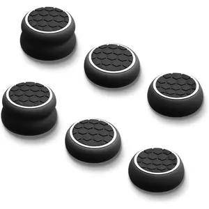 Thumb Grips Caps Performance Joystick Cover Controller for CQC FPS , Compatible with PS5, PS4,  Series X/S,  One,  Pro,3Pairs(6pcs)  Armor  Black