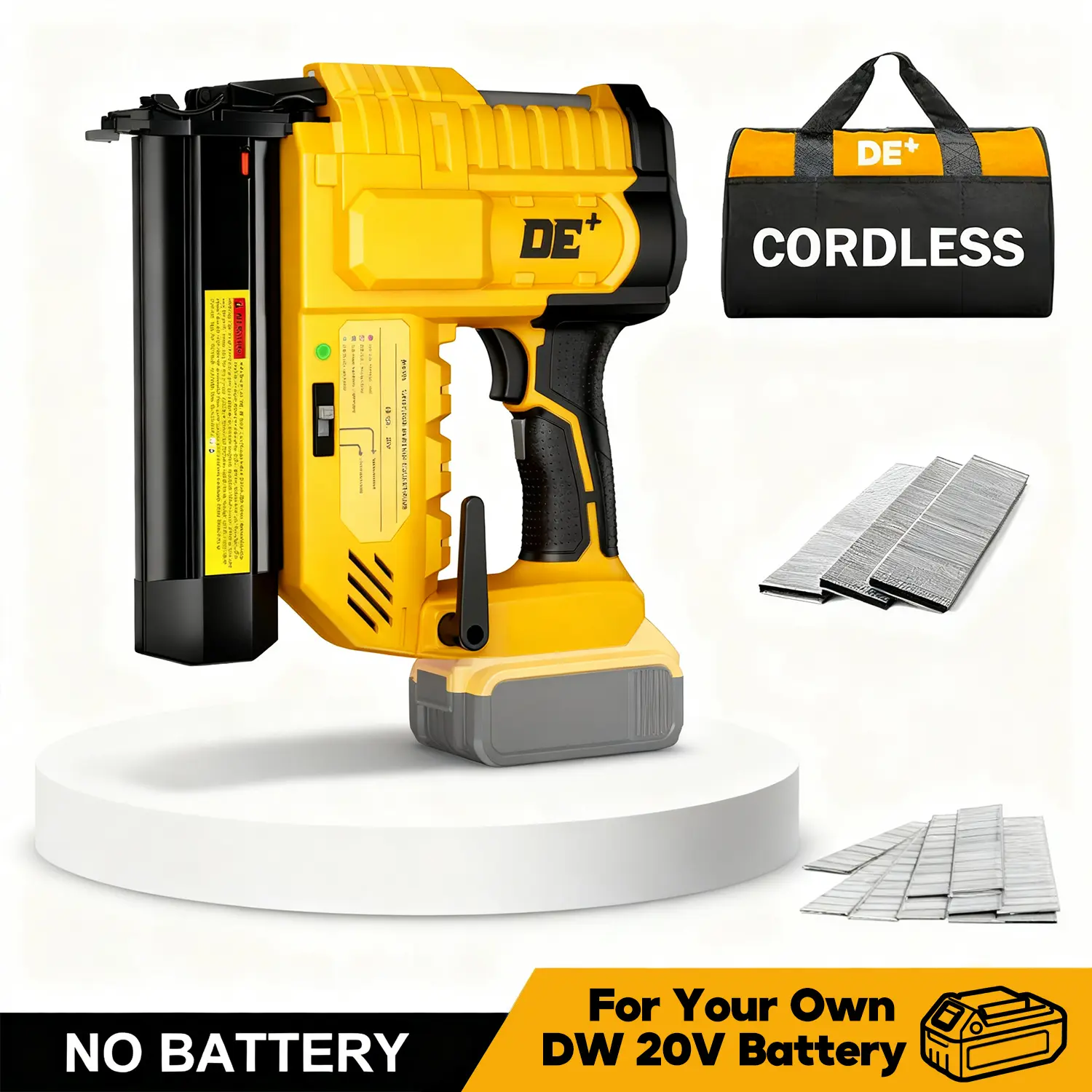 Cordless 18 Gauge 2 in 1 Brad Nailer Stapler for Dewalt 20V Max Battery- Portable Electric Nail Gun,Tool-Free Jam Release for Woodworking, Trim, Molding & Furniture Assembly, Bare Tool