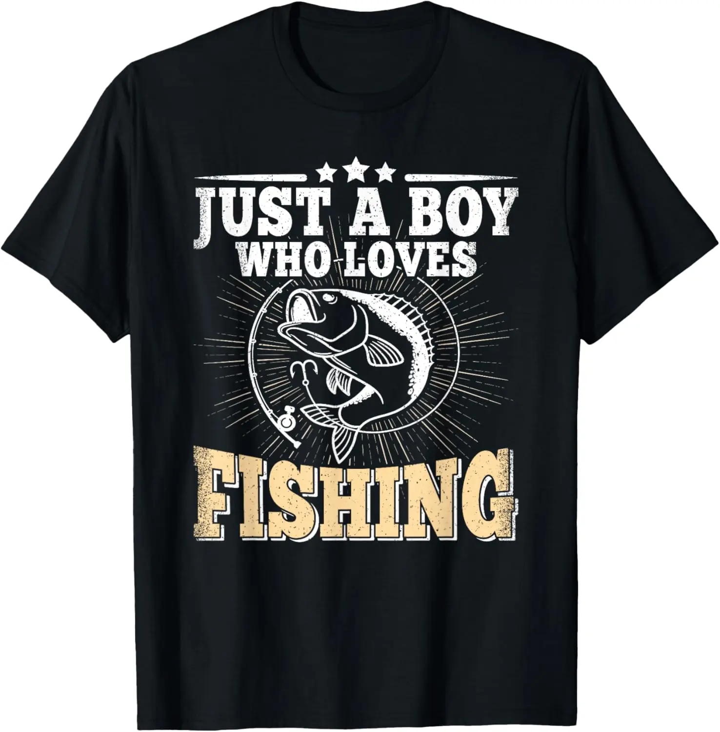 Men's Cotton Fabric Casual Round Neck Short-Sleeve T-Shirt - Streetwear Sports Top with Funny Bass Fish Graphic for Fishing Enthusiasts, Tshirt, Natural, Soft, Fashion Apparel, Shortsleeve, Menswear, Moisture Absorb