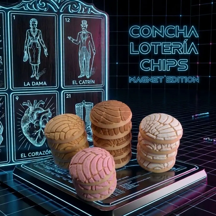 3d printed Lotería Game Concha Chips (magnets), Lotería Game Tokens