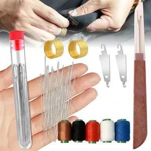 36PCS Big Eye Steel Needles Set - Long & Thin HandmadeQuilting & Sewing Needles Kit Portable DlY Hand MadeCraft Set, Sewing Working Kit for Beginners, ProfessionalDlY Lovers