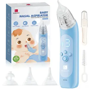 Nasal Aspirator for Baby, Electric Baby Nose Suction with 5 Adjustable Levels Suction, USB-C Rechargeable Mucus Cleaner with Lights and Music, Baby Nasal Aspirator for Toddler with 3 Silicone Tip