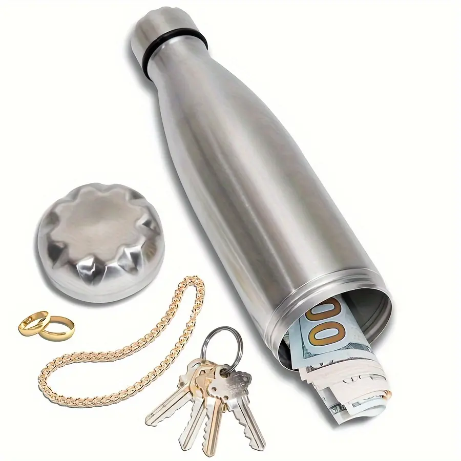 Secure Stainless Steel Box with Lid and Hidden Compartment, Ideal for Storing Keys and Jewelry, Jewelry Storage Unit, Home Organization Storage Container
