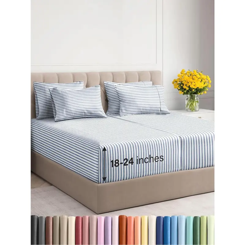 Breathable & Cooling Split King Sheets - Extra Deep Pockets. Extra Deep Split King Sheets.