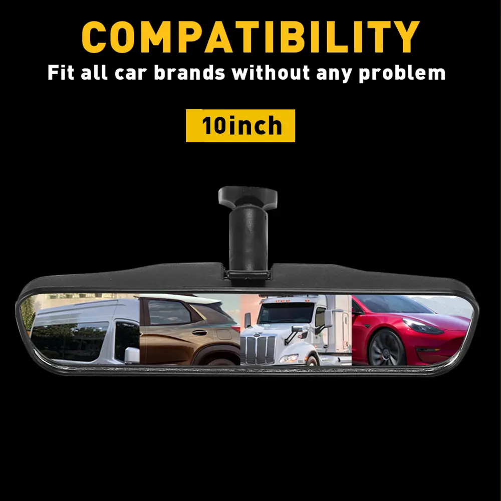 AUTOONE 10" Panoramic Rearview Mirror - Anti-Fall Design, Easy Installation for Car/SUV/Truck, Clear HD, Father's Day Gift, Car Rearview Mirrors, Rearviewmirror, Auto Parts Accessories