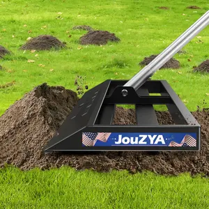 Lawn Leveling Rake 30x10 inch, Leve Lawn Tool with Stainless, Lawn Leveler 27-80" Handle, Yard Leveling Rake for, Golf Course, and Farm
