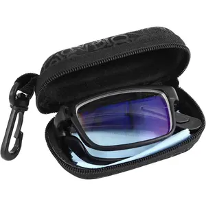 - 2.0 Nearsighted Glasses Folding Reading Glasses Black Myopia Glasses Long Distance Eyeglasses with Portable Case