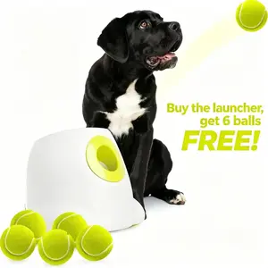 Allforpaws Hyper Fetch Maxi Automatic Ball Launcher Interactive Dog Toy--with 6 tennis balls Hands-free dog toy,rechargeable