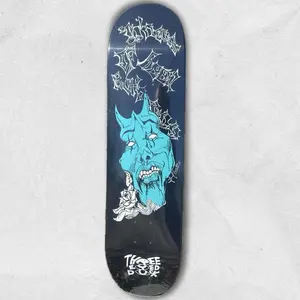RUTHLESS DEMON Skate Deck - Blue Variant - 8.25 - 7 ply maple deck - goth art street style hard skateboard