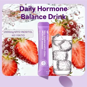 Lifefriend Hormone Balance Drink Mix for Women – 1 Stick Inositol Powder Strawberry Flavor Drink with 2000mg Myo-Inositol + D-Chiro 40:1 Ratio, Vitamin D, Folate, Cycle Support, Energy & Mood
