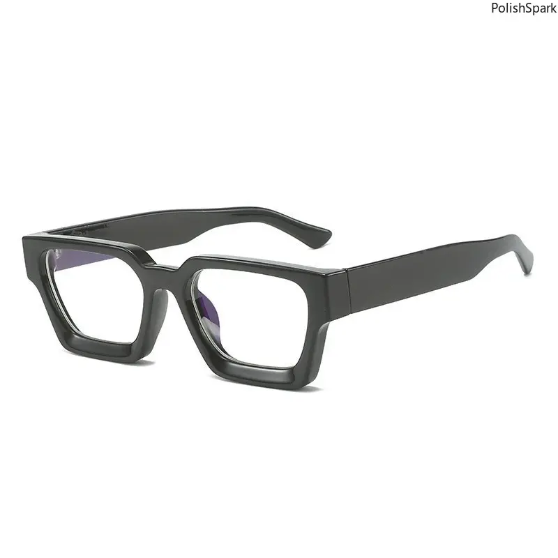 Retro Square Blue Light Blocking Glasses for Men and Women with Thick Frames, Anti-Eyestrain Computer Eyewear, Blue Light Glasses, Square Frames Eyeglasses, Resin, Retro Square Look