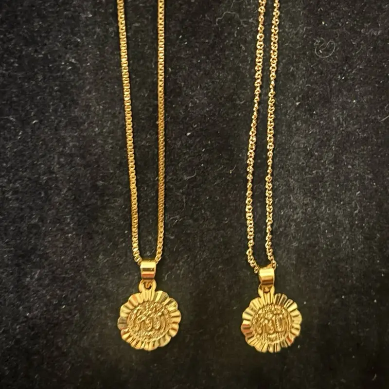 One necklace Muslim 24k gold plated daily wear dainty pendant each necklace price