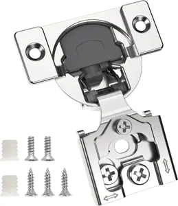 10 Pack 1/2" Overlay Concealed Soft Close Hinge for Face Frame Door, Self Closing Hidden Hinge with 3 Way Adjustability, Satin Brushed Nickel 105 Degree Open Angle for Kitchen Storage Cabinet