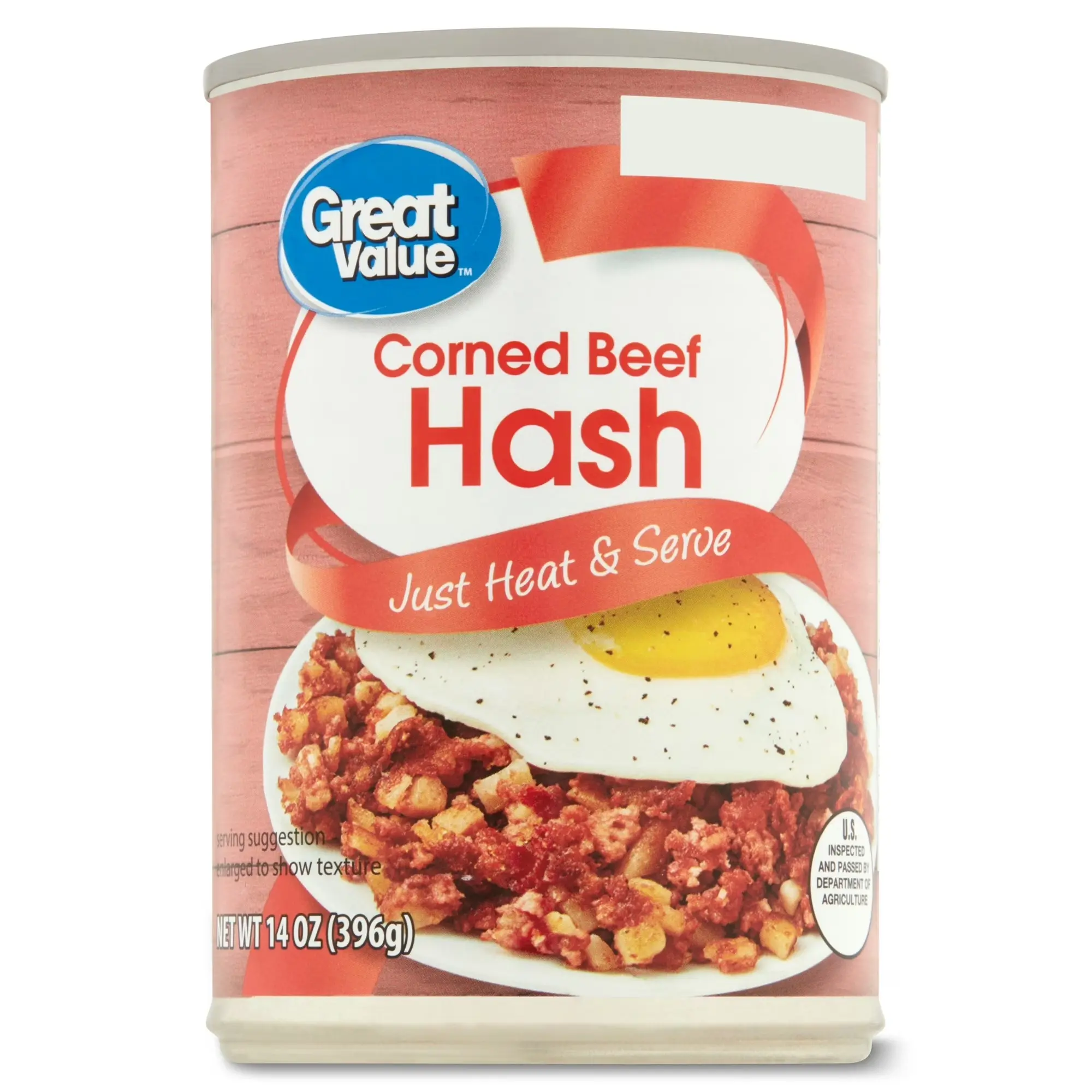 Great Value Corned Beef Hash, 14 oz Can – Ready-to-Eat Canned Corned Beef & Potatoes