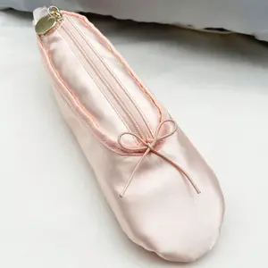 1pc Vintage French Ballet Shoe Pencil Case Makeup Bag, Portable Multi-Functional Storage Bag, Large Capacity for Students