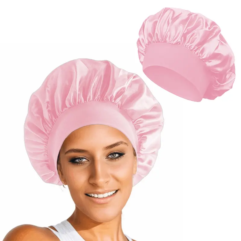 Satin Bonnet Silk Bonnet Hair Wrap for Sleeping Sleep Cap with Elastic Soft Band Big Bonnets for Women Hair Care Caps