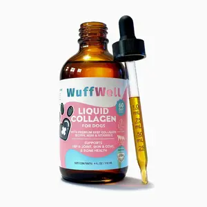 WuffWell Liquid Collagen for Dogs 4 oz Supports Joint Health Skin Vitality Made in USA 60 Day Supply Wellness Premium