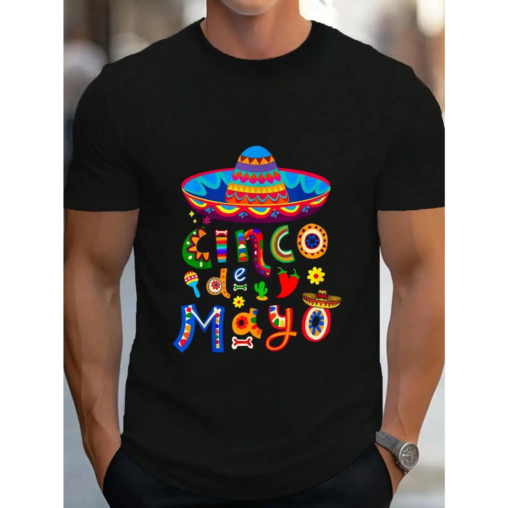 Cotton Cinco De Mayo Mexican Fiesta 5 De MayoT-Shirt Women's Men's Graphic Tee Crew Neck summer vacation Tops
