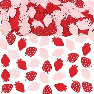 100pcs Strawberry Party Theme Decorative Confetti Paper, Colorful Tabletop Scatter Props, Decoration Streamers, Perfect for Parties and Events