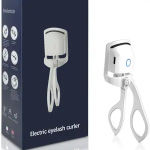 Heated Eyelash Curler Rechargeable and Safe to Use - Silicone Makeup Compact eyelash gluing