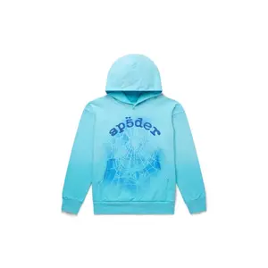 Sp5der OG Web V2 Spray Hoodie Light Blue