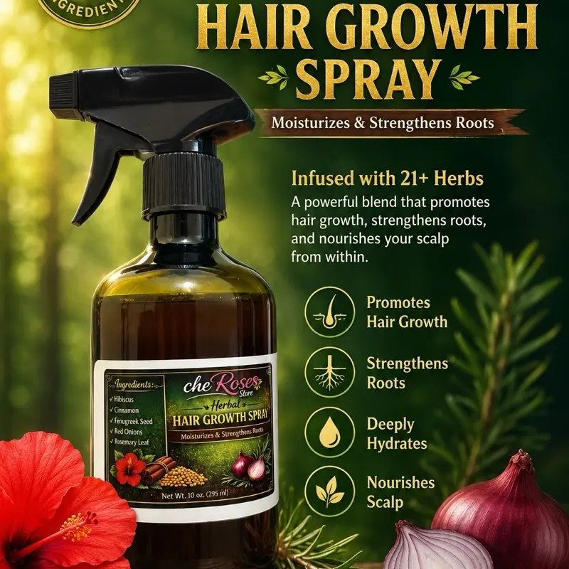 CHEROSE SHOP Hair Growth Hydrating Serum - Gentle Leave-In Hair Treatment for Frizz Control, Moisture Boost, Hydration, Repair, 8oz