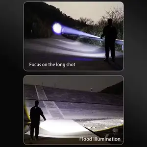 Rechargeable Flashlight 50000 Lumens Long Range Super Bright USB C LED Flashlight Long Life 5 Modes Powerful Zoomable Flashlights for