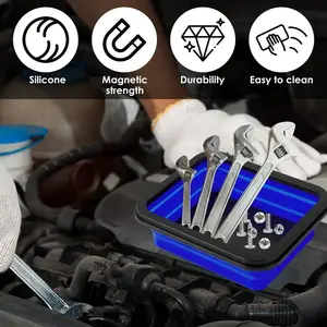 Magnetic Storage Box Organizer Foldable Design Screw Tool Parts Holder Separated Drawer Boxes, Tool Kit Set