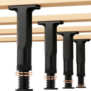 4-Pack Adjustable Sturdy Heavy Duty Bed Frame Support Legs, 14.99-27.94 Cm Height Range, Universal Fit for King & Queen Size Beds, Easy Installation