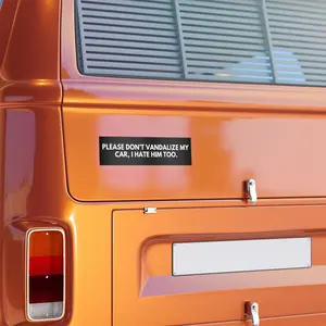 Don't Vandalize Car Magnet or Bumper Sticker - Anti Elon Musk, Progressive Liberal Feminist, Anti-Warranty, 3 in x 10 in, Matte Finish