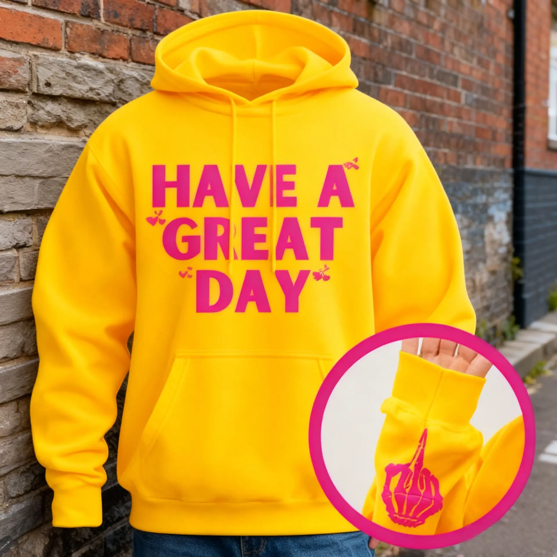 HaveAGreatDayHoodie,SkeletonMiddleFingerSleeveGraphic,Sassy,FunnyHoodedSweatshirt HaveAGreatDayHoodie,SkeletonMiddleFingerSleeveGraphic,Sassy,FunnyHoodedSweatshirt