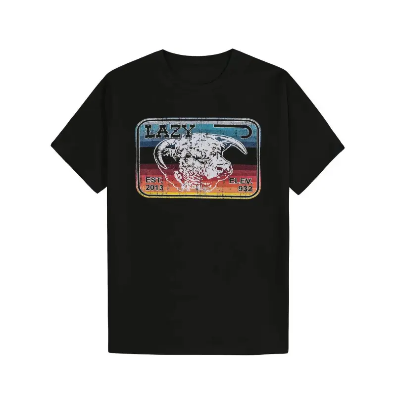 Lazy J Ranch Serape Elevation T-Shirt Cotton Graphic Soft And Comfortable Round Neck t-shirt Streetwear Man