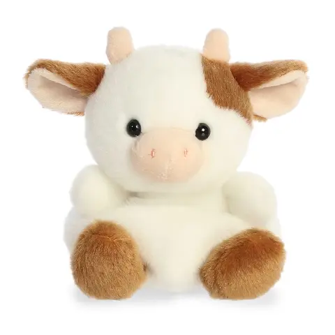 Palm Pals Adorable Caroline Brown Cow Mini Soft Plush Collectable Stuffed Animal
