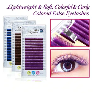 Colored Lash Extensions – C/D Curl 8-15mm Mixed Length Tray, Premium Individual Silk Eyelashes, Lightweight & Soft, Double Heat Treated for Stable Curl, Professional Supplies for Lash Techs (Black Brown)