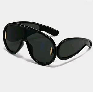 Mirai 2000 Sunglasses - Women's Frameless Round Sunglasses with Polycarbonate Lens, UV Protection, 68mm Height, 60mm Width, Black Color