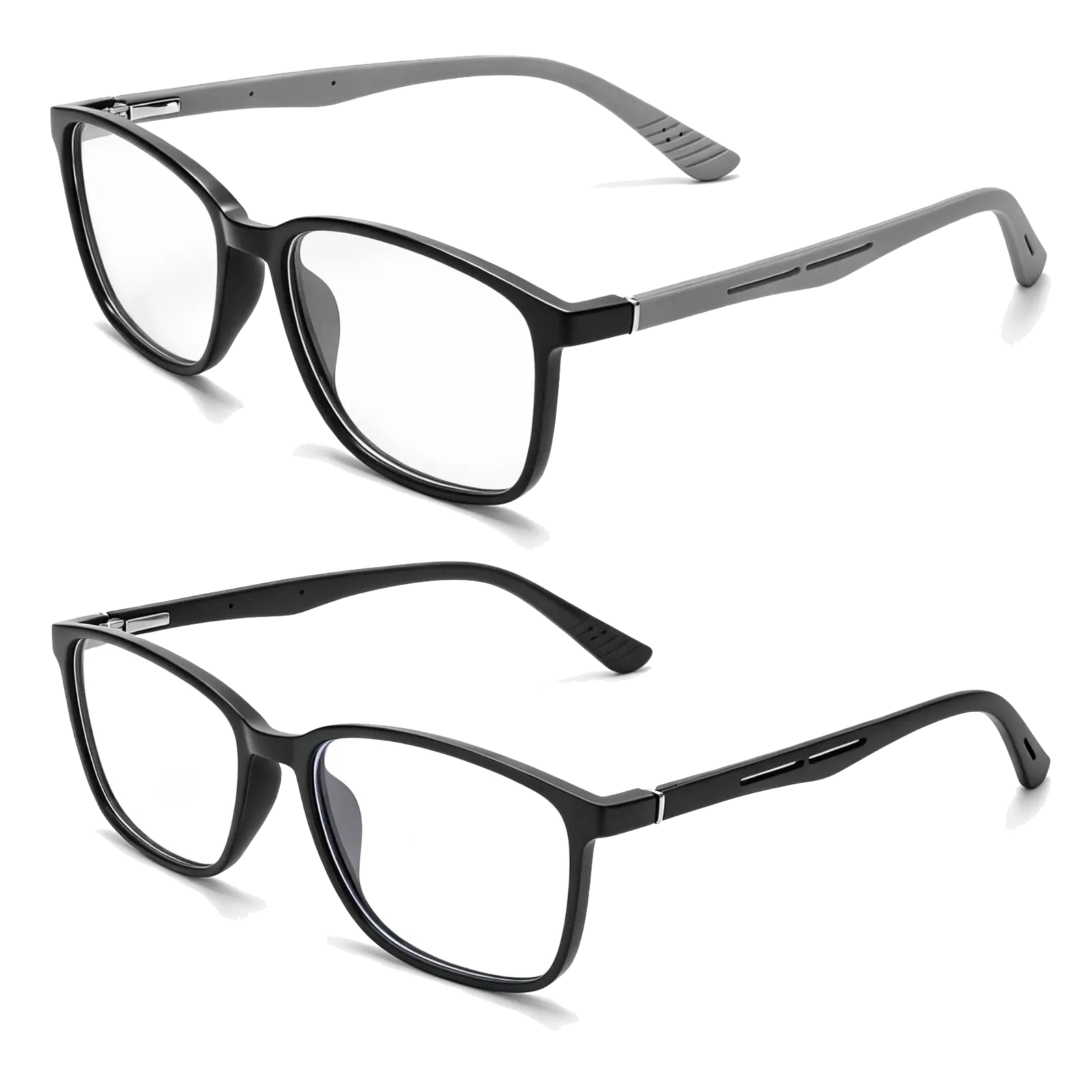 2026 New 1-2 Pack Full Rim Rectangular Polycarbonate Blue Light Blocking Eyeglasses for Men & Women - Computer TV Gaming, Reading, Parties Use