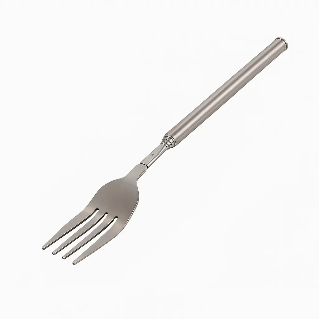 Expandable Long Handle Fork Stainless Steel 22.1-64.52cm, BBQ Fork for Grilling Bread Desserts, Durable & Versatile Utensil, Barbecue Utensils, Barbecue Accessories, BBQ Tools