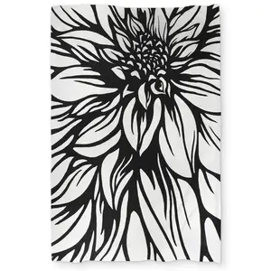 360 stand Dahlia Flower Outline Duvet Cover - Twin Extra Long Size, Floral Themed, Bedding Linen Textile for Living Room Home Decor, Floral Pattern, Botanical Duvet Covers, Decorative Duvet Covers