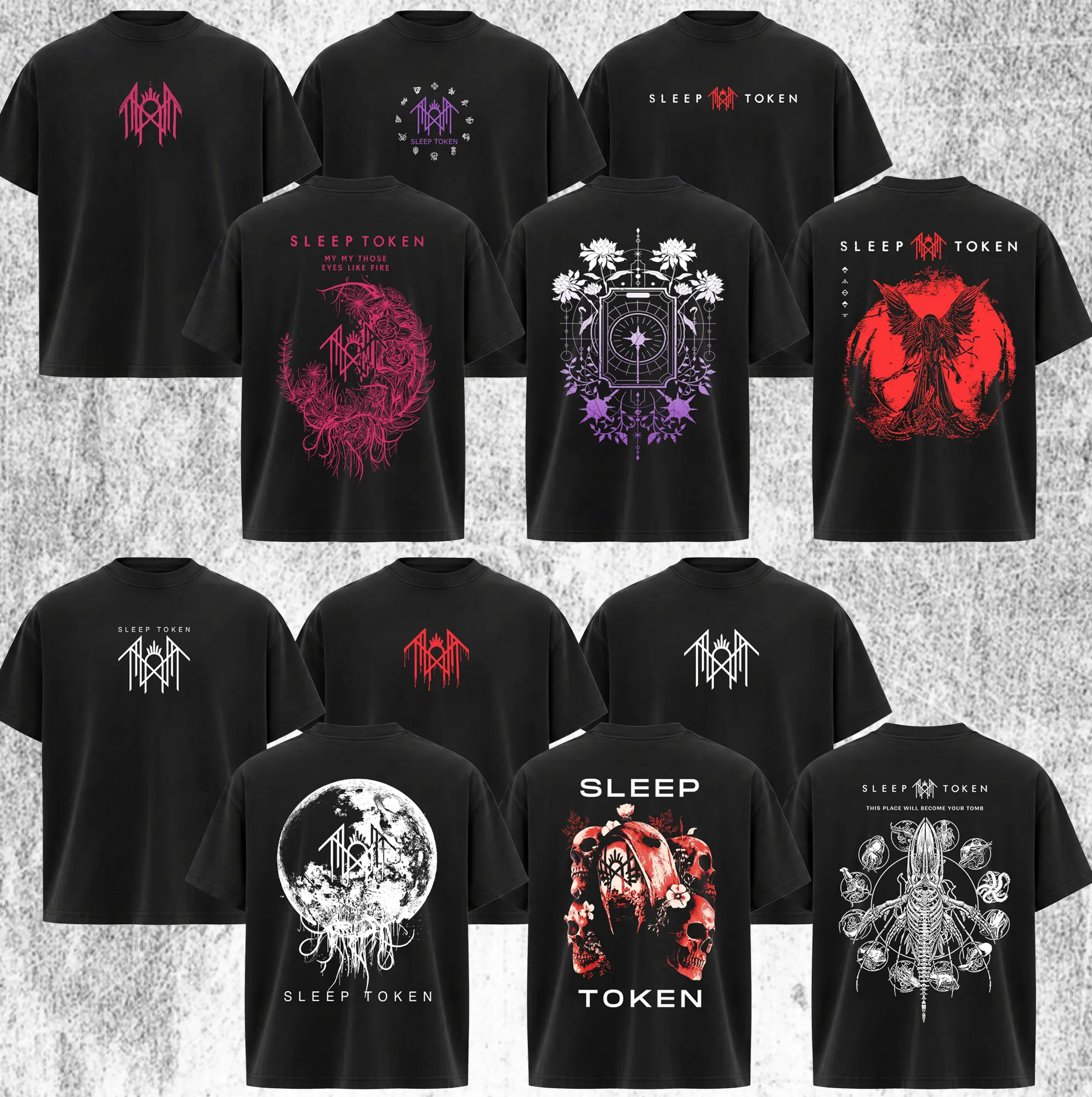 [Collection] Retro Sleep Token Band T-Shirt, Alternative Metal Music Graphic Tee, Progressive Rock Shirt, Vintage Band Tee, Heavy Music Lover Shirt, Rock Fan Unisex Casual Cotton Top, Men's and Women's Clothing