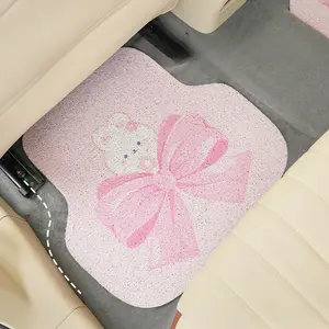 Universal Car Cartoon Foot Mats, Cute Bunny Design, Anti-Dirty Carpet Floor Mat, Interior Accessories for Cars, Vehicle Foot Pads