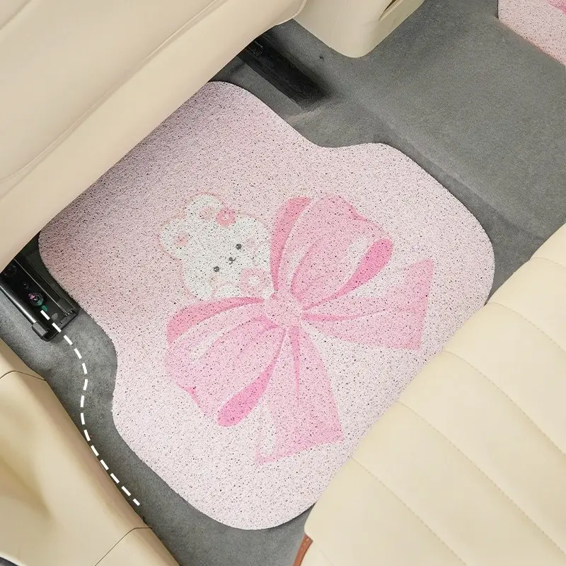 Universal Car Cartoon Foot Mats, Cute Bunny Design, Anti-Dirty Easy to Clean Carpet Floor Mat, Interior Accessories for Cars, Vehicle Foot Pads, Car Interior Accessories Girls