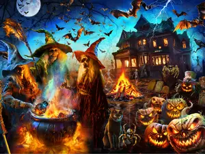 VCC Witching Hour Jigsaw Puzzle - 1000 Pieces - Halloween Themed Puzzle for Enthusiasts