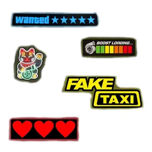 LED Car Stickers, JDM Car Stickers Light Up GTA Stickers for Car, Wanted Sticker for Car Decal Decoration