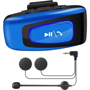 Motorcycle Helmet Bluetooth Headset with Simple Clip, High-Capacity Battery, Auto-Answer, Music+Calls Control, Outdoor Hands-Free Helmet Speakers