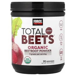 Force Factor Total Beets®, Organic Beetroot Powder, 15.9 oz (450 g)