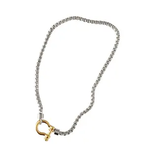 Stainless Steel Carabiner Clasp Necklace Unisex Fashion Versatile Jewelry