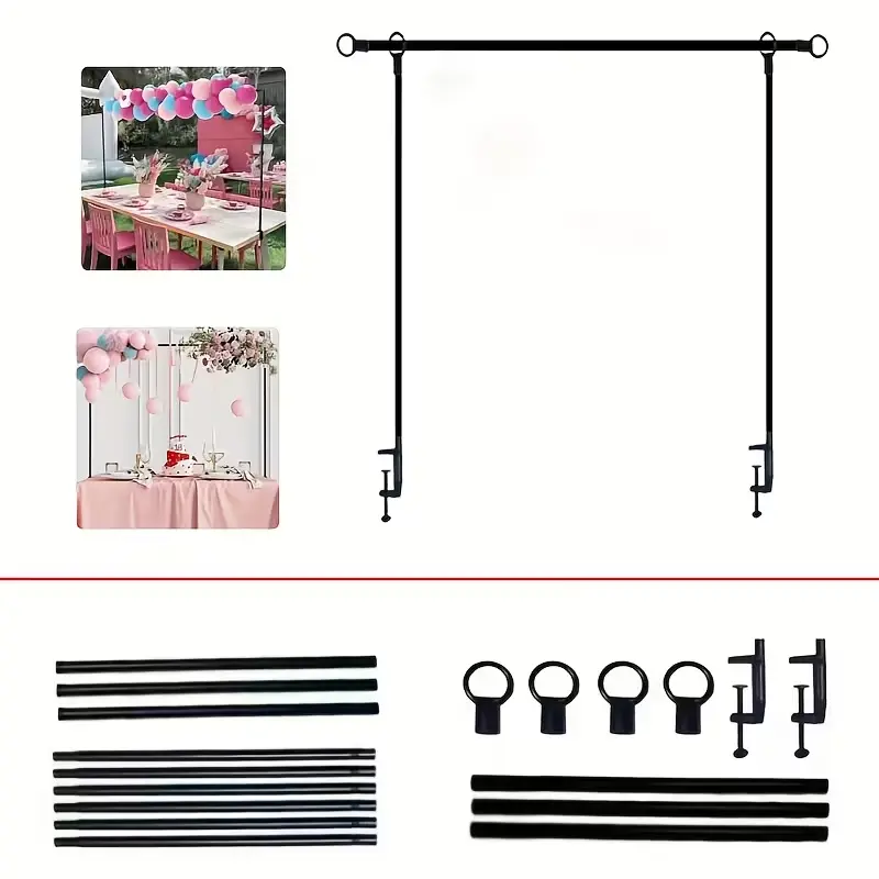 Adjustable Iron Arched Desktop Stand with Clamps, Metal Tabletop Balloon & Floral Display Frame for Weddings, Birthday Parties, Christmas, Halloween, Thanksgiving, Graduation Ceremony & Event Decoration