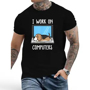 Unisex Short Sleeve Tee with Sleepy Beagle Print – Comfortable 100% Cotton Shirt